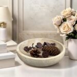 Travertine Decorative Bowls for Home Decor, Marble Fruit Bowl for Kitchen Counte... - Image 3