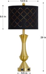 29" Gold Modern Table Lamps Set of 2, 3-Way Dimmable Touch Lamps for Nightstand ... - Image 3