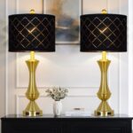 29" Gold Modern Table Lamps Set of 2, 3-Way Dimmable Touch Lamps for Nightstand ... - Image 8