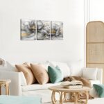 sechars Abstract Floral Wall Art Modern Gray and Gold Bathroom Bedroom Decor Mar... - Image 6