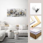 sechars Abstract Floral Wall Art Modern Gray and Gold Bathroom Bedroom Decor Mar... - Image 7