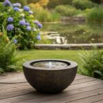 XBrand 19.8" W Round Sphere Water Fountain Indoor Outdoor with LED Light, Polyre... - Image 4