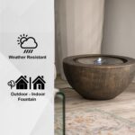 XBrand 19.8" W Round Sphere Water Fountain Indoor Outdoor with LED Light, Polyre... - Image 9
