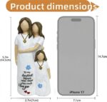 Hand-Painted Mother Daughter Embrace Resin Sculpture, Engraved I Love You,Perfec... - Image 3