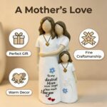 Hand-Painted Mother Daughter Embrace Resin Sculpture, Engraved I Love You,Perfec... - Image 4