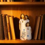 Hand-Painted Mother Daughter Embrace Resin Sculpture, Engraved I Love You,Perfec... - Image 6