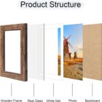 5x7 Picture Frame Set of 2, 5 x 7 Wood Photo Frames with Mat for 4x6, Natural Wo... - Image 4
