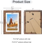 5x7 Picture Frame Set of 2, 5 x 7 Wood Photo Frames with Mat for 4x6, Natural Wo... - Image 5