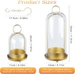 Fohil 5" & 4" Hurricane Glass Candle Holders, Set of 2 Metal Candle Holder with ... - Image 5