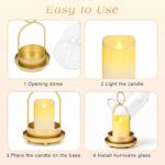 Fohil 5" & 4" Hurricane Glass Candle Holders, Set of 2 Metal Candle Holder with ... - Image 6