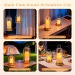 Fohil 5" & 4" Hurricane Glass Candle Holders, Set of 2 Metal Candle Holder with ... - Image 7