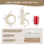 Assemble OK Ceramic Vase Set of 2 for Home Decor, Modern Boho Ins Style Matte Va... - Image 3