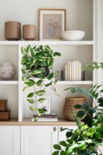 Oairse Artificial Hanging Plants Fake Hanging Plants with Pots Faux Golden Potho... - Image 7