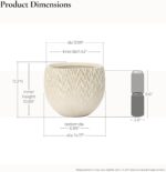 LuxenHome 14" Dia Round Planter for Indoor Plants, Large Outdoor Plant Pot with ... - Image 3