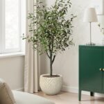 LuxenHome 14" Dia Round Planter for Indoor Plants, Large Outdoor Plant Pot with ... - Image 8