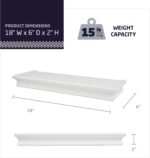 HIGH & MIGHTY Decorative 18" Floating Shelf Holds up to 15 lbs, Easy Tool-Free D... - Image 4