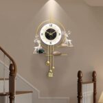 Decorative Gold Wall Clock, Large 27.5 Inch Modern Boho Silent Non-Ticking Batte... - Image 3