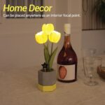 Cordless Flower Table Lamp, LED Battery Operated Portable Light, 2 AA Batteries ... - Image 7