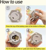 Cordless Flower Table Lamp, LED Battery Operated Portable Light, 2 AA Batteries ... - Image 8