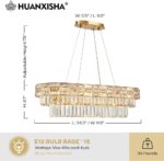 34.3" L Modern Crystal Chandeliers for Dining Room 12 Lights Gold Chandelier Lar... - Image 4