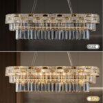 34.3" L Modern Crystal Chandeliers for Dining Room 12 Lights Gold Chandelier Lar... - Image 8