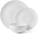 Pfaltzgraff Josephine 24-Piece Dinnerware Set, Porcelain Dish Set with Embossed ... - Image 3