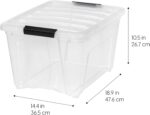 IRIS USA 32 Qt Stackable Plastic Storage Bins with Lids, 4 Pack - BPA-Free, Made... - Image 3