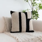 Black Cream Boho Chunky Tufted Pillow Cover, Neutral Decorative Square Throw Pil... - Image 4