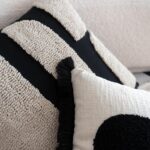Black Cream Boho Chunky Tufted Pillow Cover, Neutral Decorative Square Throw Pil... - Image 5