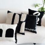 Black Cream Boho Chunky Tufted Pillow Cover, Neutral Decorative Square Throw Pil... - Image 7