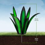 Metal Yard Art, Agave Plant Yard Decorations Outdoor Sculpture, Metal Flowers fo... - Image 3