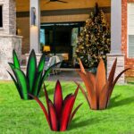 Metal Yard Art, Agave Plant Yard Decorations Outdoor Sculpture, Metal Flowers fo... - Image 4