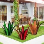Metal Yard Art, Agave Plant Yard Decorations Outdoor Sculpture, Metal Flowers fo... - Image 8