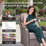 Luxury Outdoor Swivel Rocker Patio Chairs Set of 3, High Back Swivel Patio Chair... - Image 4
