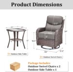 Luxury Outdoor Swivel Rocker Patio Chairs Set of 3, High Back Swivel Patio Chair... - Image 8