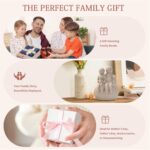 Family of Four Resin Statue, Parents and Kids Sitting on Rock Figurine, Home Dec... - Image 6