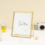 Calculs Gold Floating Frame Vertical Shelf Picture Frame Tabletop Gold Sign Phot... - Image 6