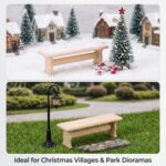 Toddmomy Mini Bench for Dollhouse, Miniature Wooden Bench Model 4 Inches Dollhou... - Image 4