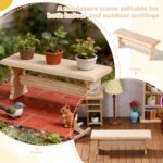 Toddmomy Mini Bench for Dollhouse, Miniature Wooden Bench Model 4 Inches Dollhou... - Image 7