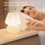 ONEWISH Mushroom Lamp Small Bedside Table Lamp-Nightstand Nightlight Dimmable St... - Image 3