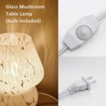ONEWISH Mushroom Lamp Small Bedside Table Lamp-Nightstand Nightlight Dimmable St... - Image 4