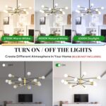 Sputnik Chandelier 12-Light, Mid Century Modern Height Adjustable Ceiling Light ... - Image 7