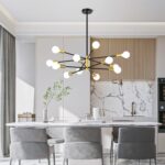 Sputnik Chandelier 12-Light, Mid Century Modern Height Adjustable Ceiling Light ... - Image 8