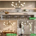 Sputnik Chandelier 12-Light, Mid Century Modern Height Adjustable Ceiling Light ... - Image 9