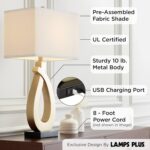 360 Lighting Simone 28" Tall Set of 2 Modern Table Lamps with USB Ports A+C Char... - Image 4