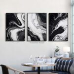 Black and White Marble Wall Art Abstract Painting Canvas for Living Room Bedroom... - Image 6