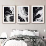 Black and White Marble Wall Art Abstract Painting Canvas for Living Room Bedroom... - Image 7