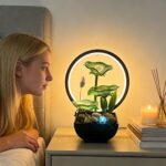 AOZITA Tabletop Water Fountain, Green Glass Zen Fountain,Indoor Water Feature wi... - Image 4