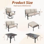 HOMREST Outdoor Loveseat Aluminum Patio Furniture Sofa, All-Weather Metal Outdoo... - Image 4