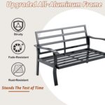 HOMREST Outdoor Loveseat Aluminum Patio Furniture Sofa, All-Weather Metal Outdoo... - Image 6